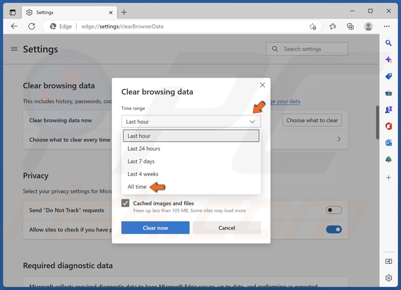 Open the Time range drop-down menu and select All time