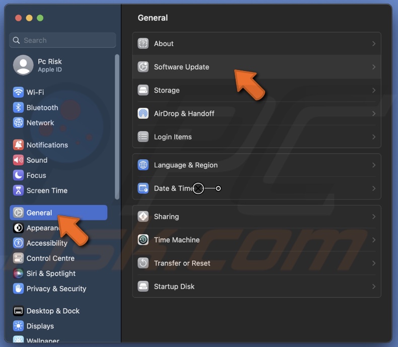 Check software updates