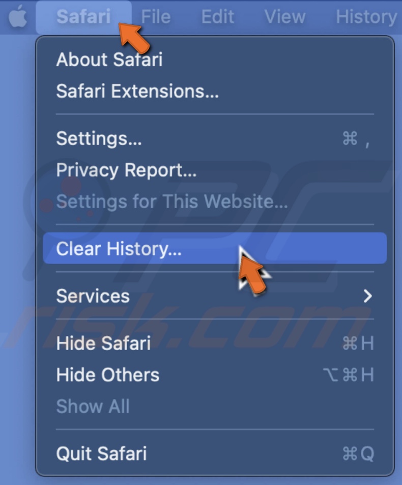 Click on Clear History