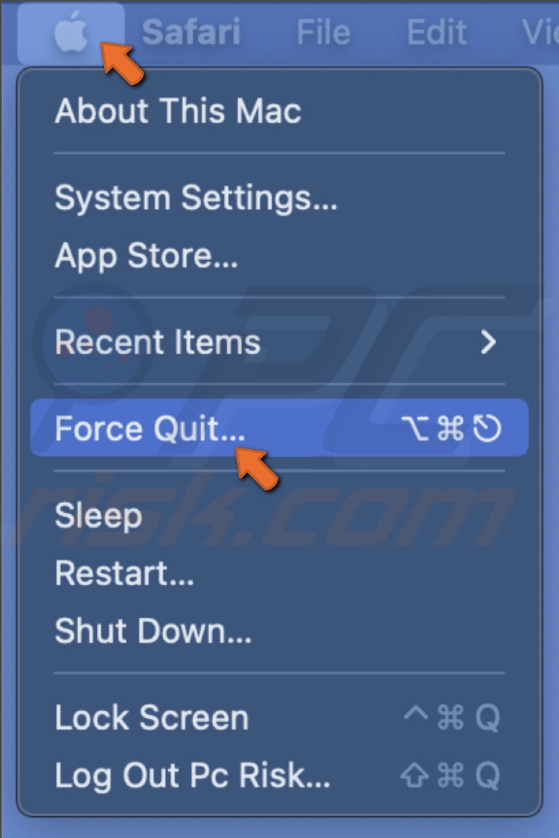Select Force Quit