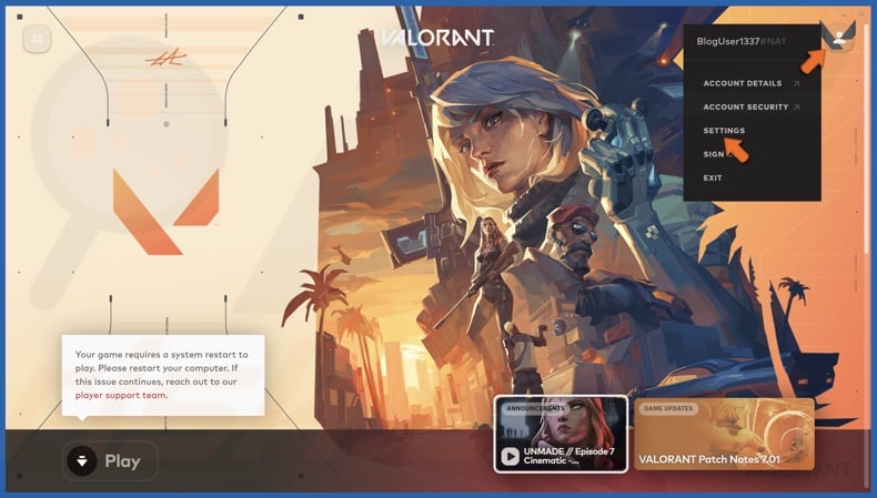 Click your profile icon and click Settings