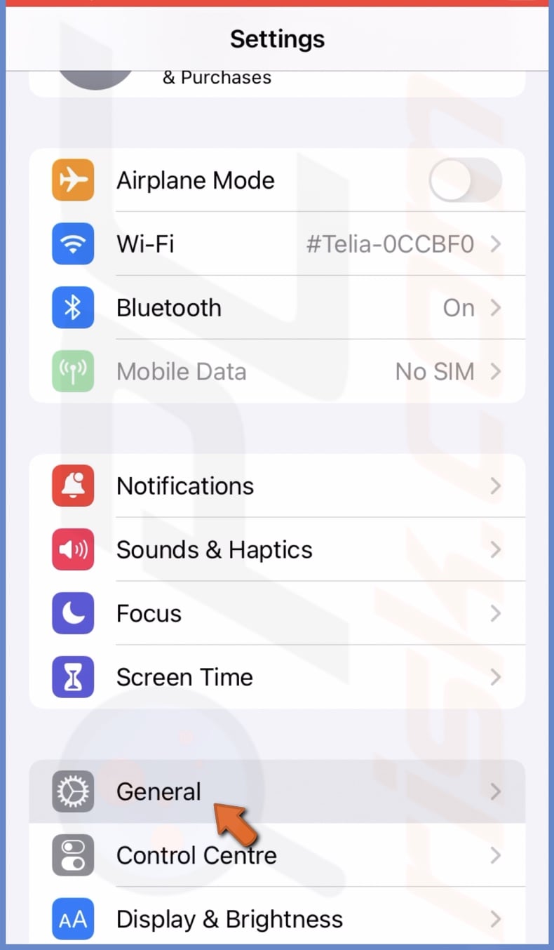 Go to General settings