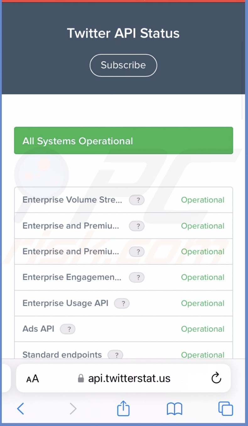 Twitter server status