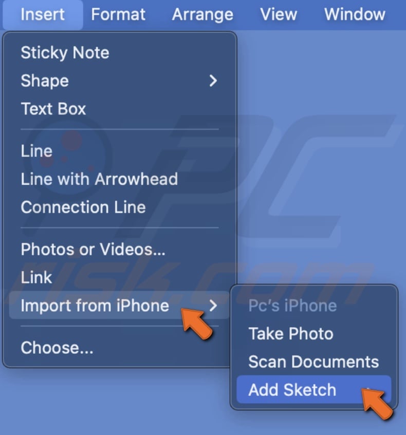 Click on Add sketch