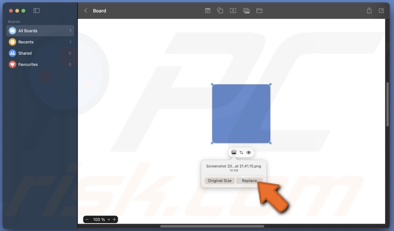 Click on Replace image