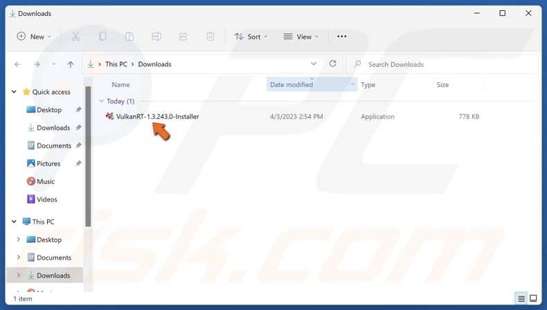 Run Vulkan Runtime installer