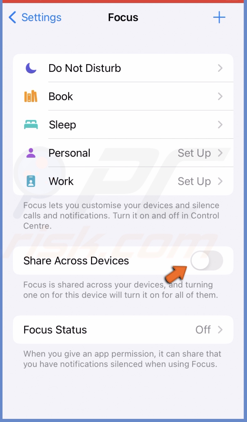 Disable Share Across Devices