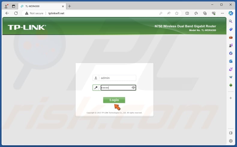 Go to the IP address or URL indicated at the bottom of the router and login