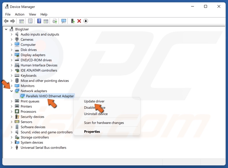 Right-click your network adapter and click Update driver