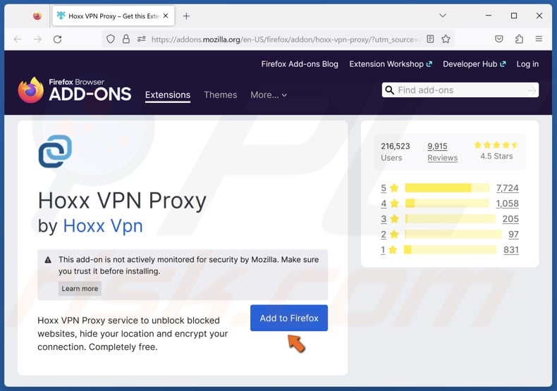 Click Add to Firefox