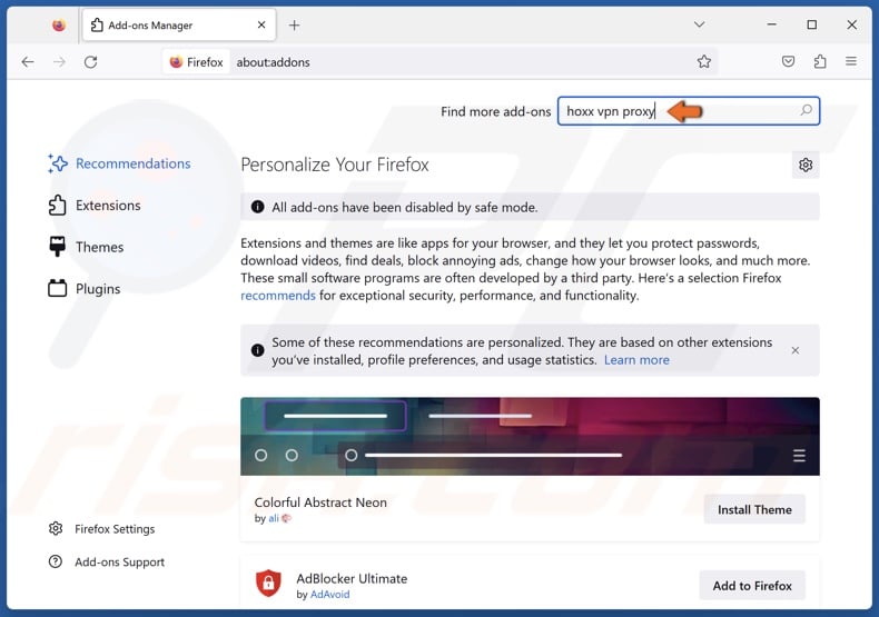 Type in Hoxx VPN Proxy and press Enter