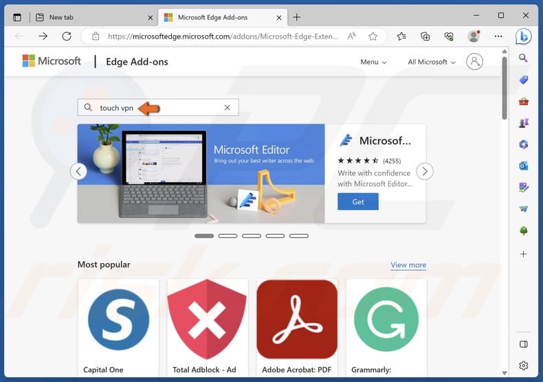 Type in Touch VPN and press Enter