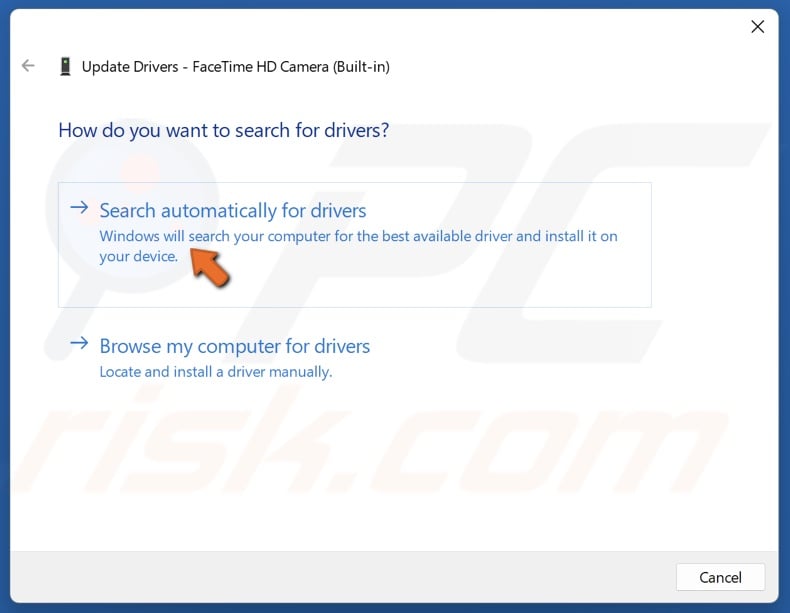 Click Search automatically for drivers