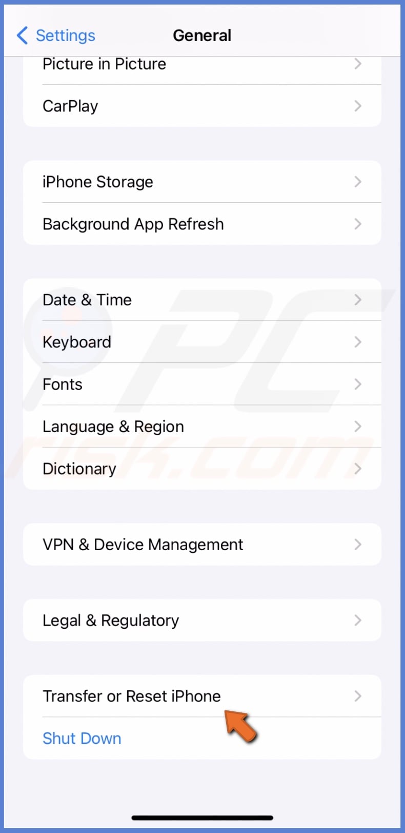 Transfer or Reset iPhone/iPad