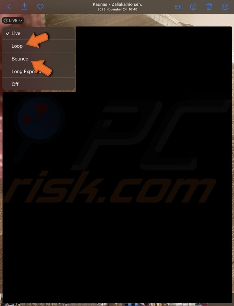 Add effect like Loop or Bounce