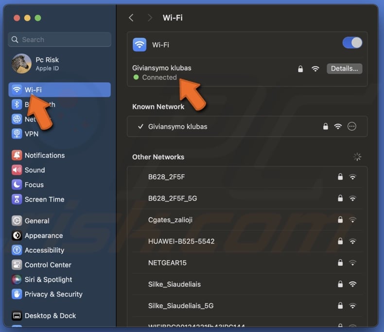 Check Wi-Fi connection