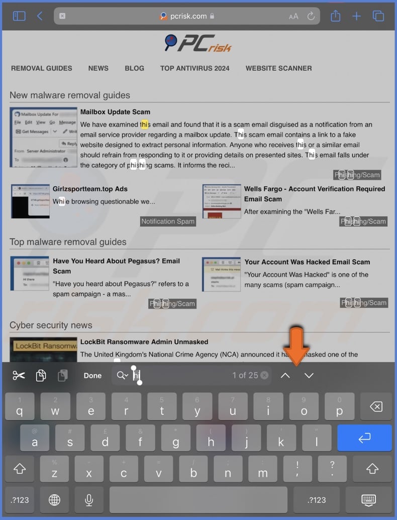 use arrows to navigate