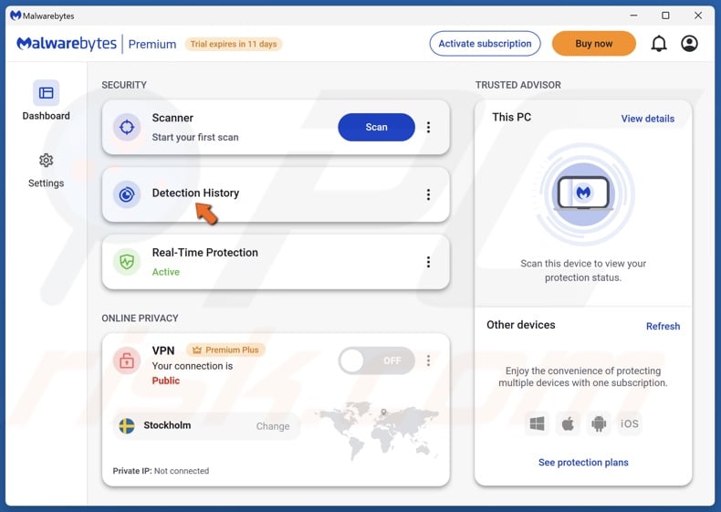Click Detection History