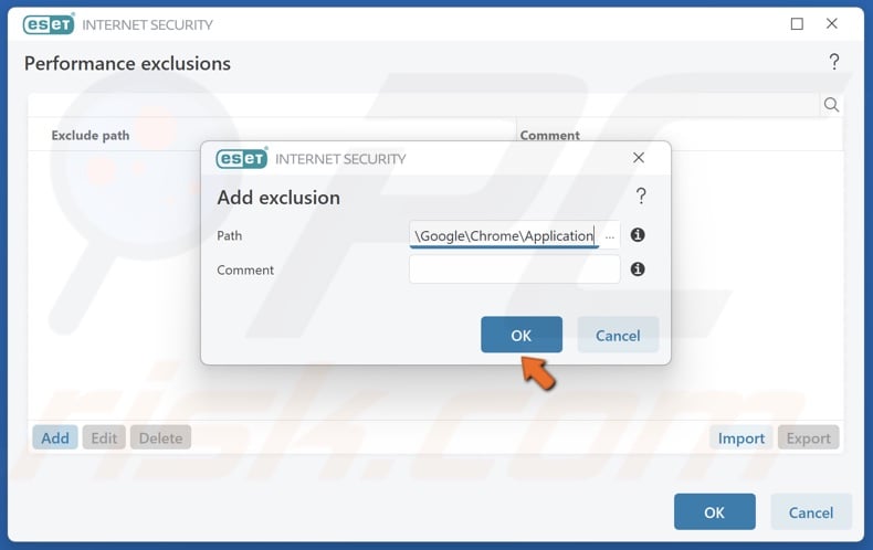 Type in C:Program FilesGoogleChromeApplication in the text box and click OK