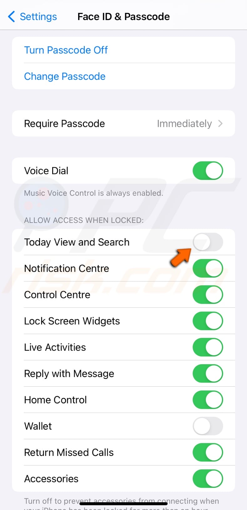 Disable Today View and Search