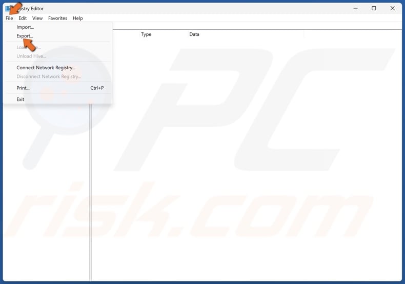 Click File in the menu bar and click Export