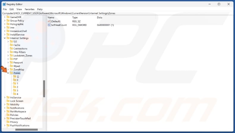 Expand the Zones key