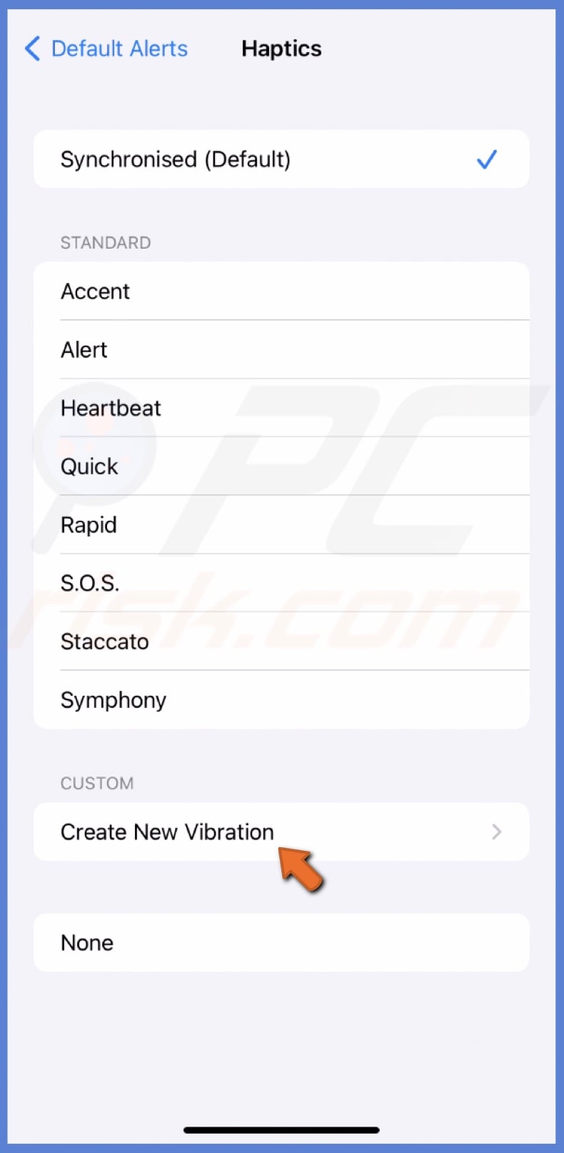 Create New Vibration
