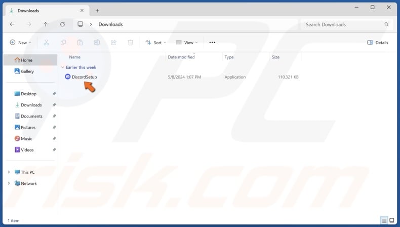 Run DiscordSetup.exe