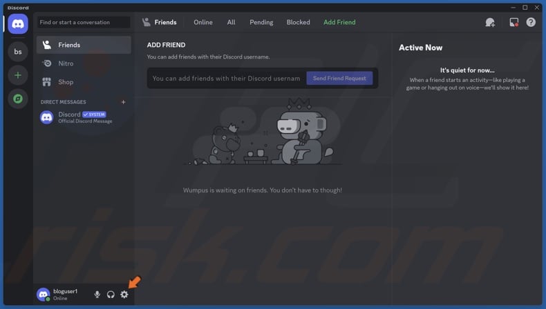 Click the gear icon to open Settings