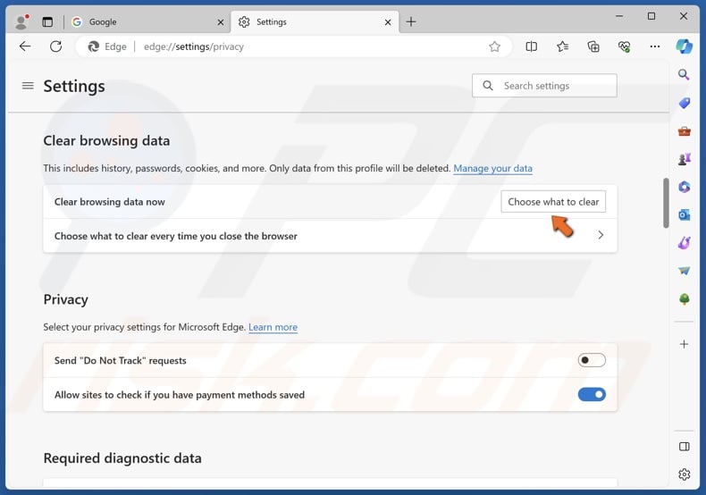 Click Choose what to clear