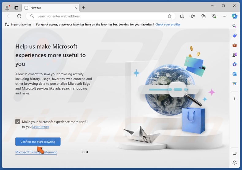 Click Confirm and start browsing