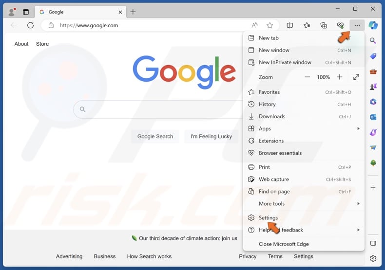 Open the menu and click Settings