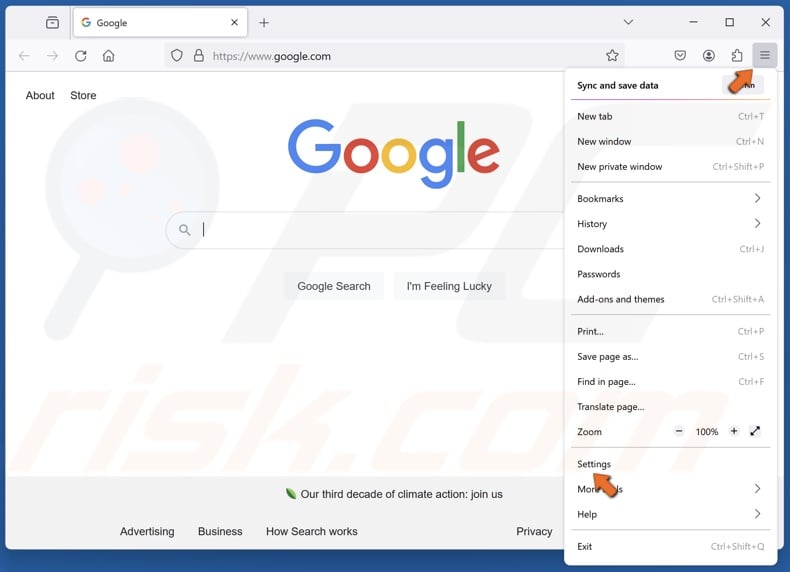 Open the application menu and click Settings