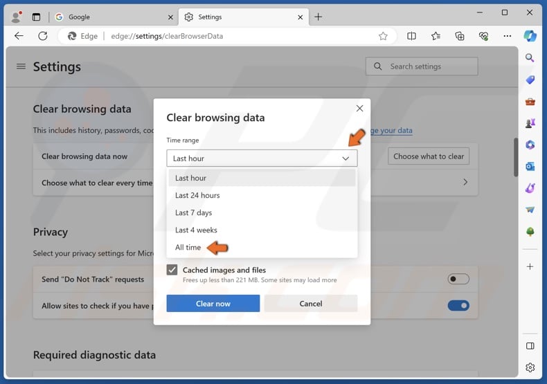 Open the Time range menu and select All time