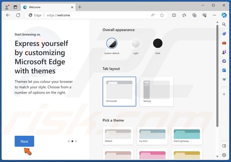 Select your layout and click Next