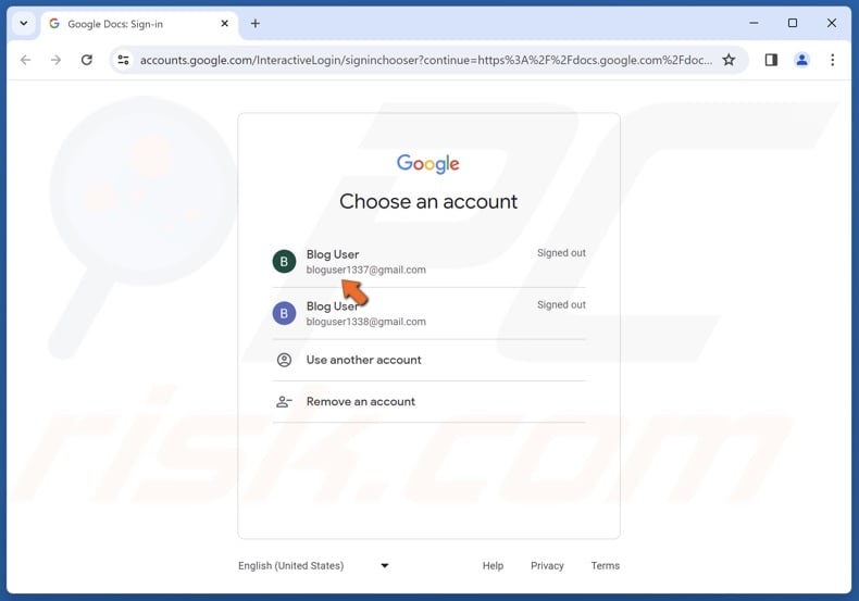 Select Prefered Google account