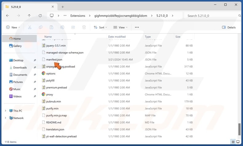 open the manifest.json file
