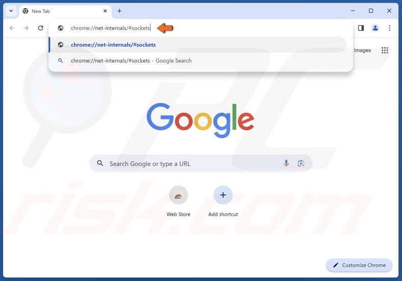 Type chrome://net-internals/#sockets in the address box and press Enter