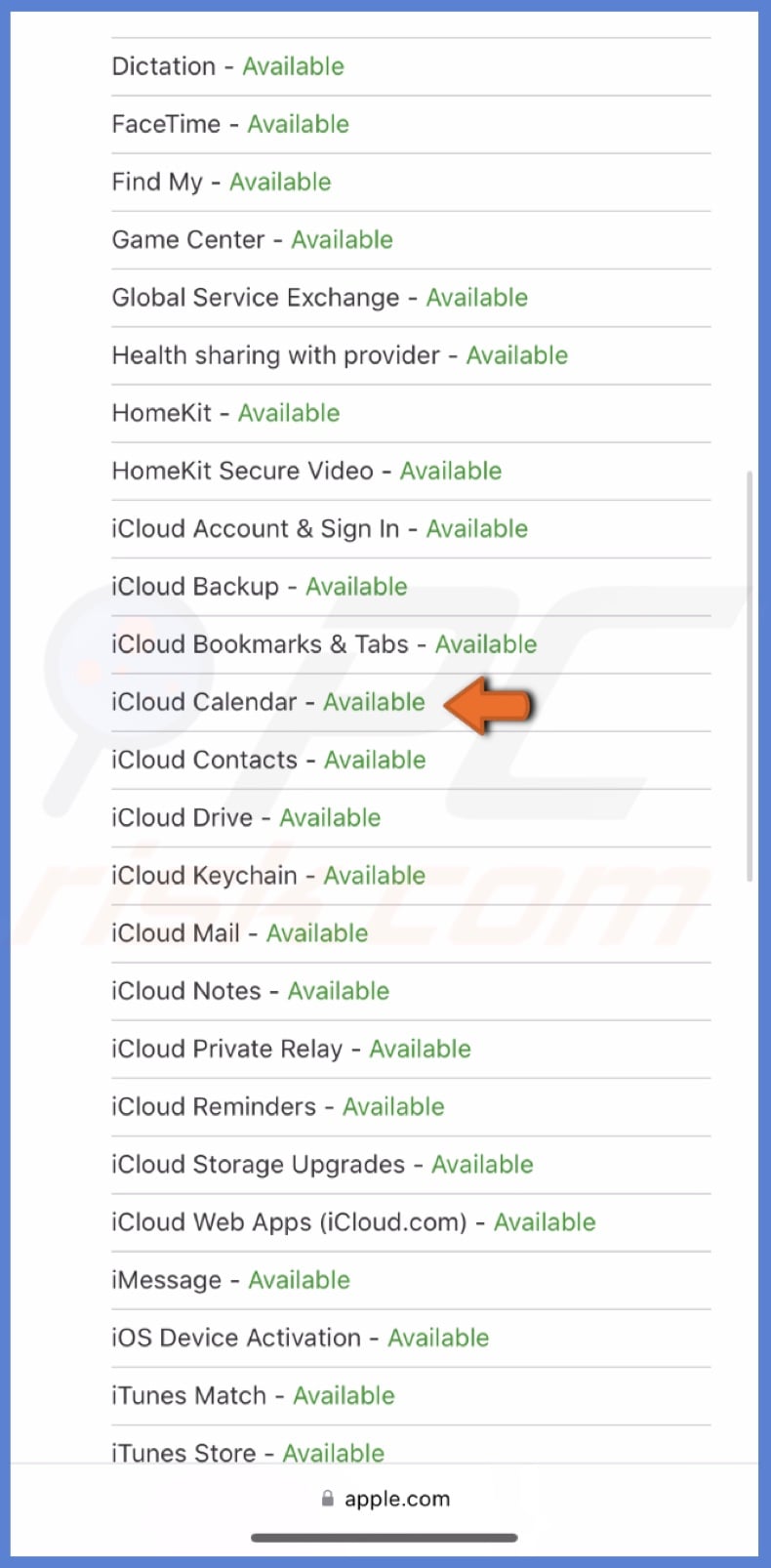Check Calendar server