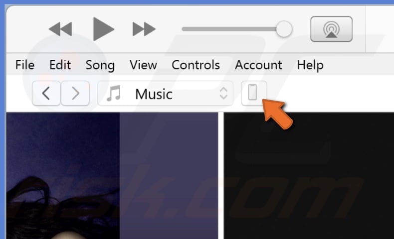 Click on the iPhone icon