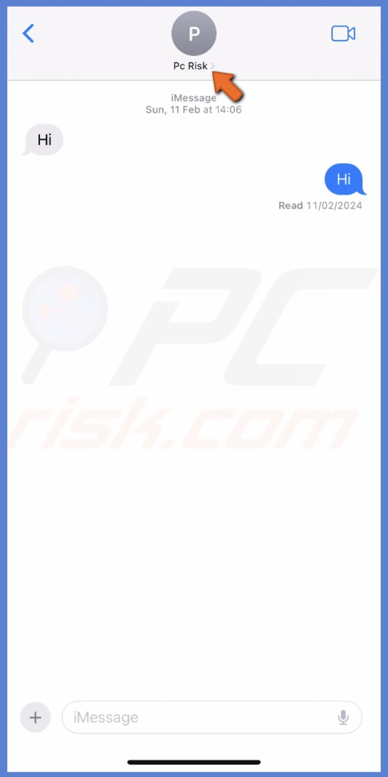 tap the contact name