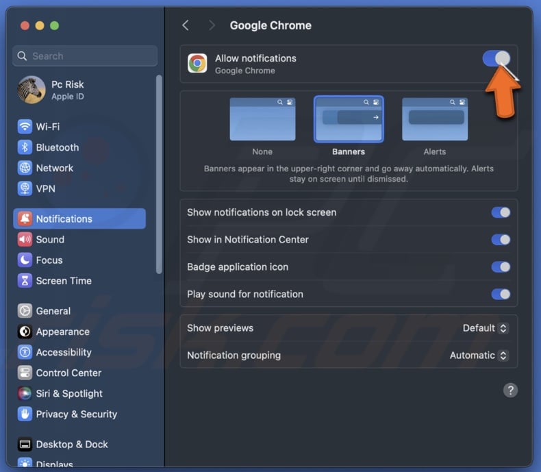 Enable browser notifications