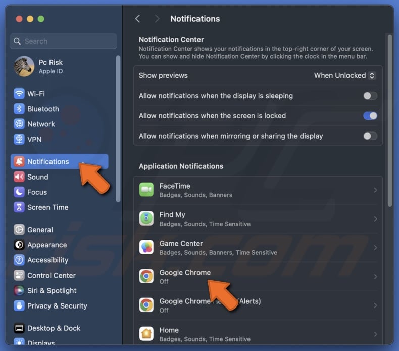See your browser notifications