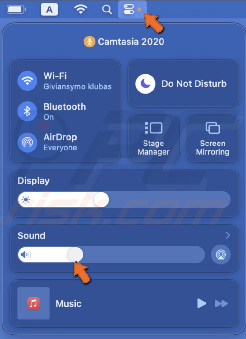 Check volume settings
