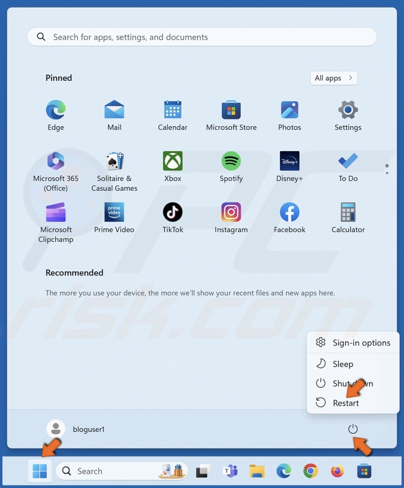 Open the Start menu, click the Power button and click Restart while holding the Shift key