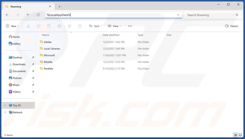 Type %LocalAppData% in the address bar and press Enter