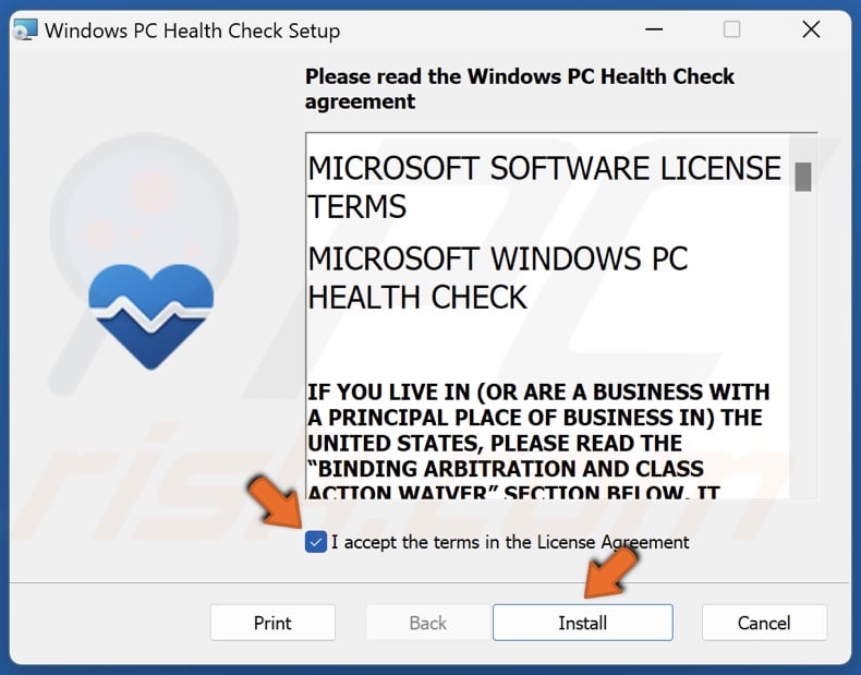 Accept the license agreement and click Install