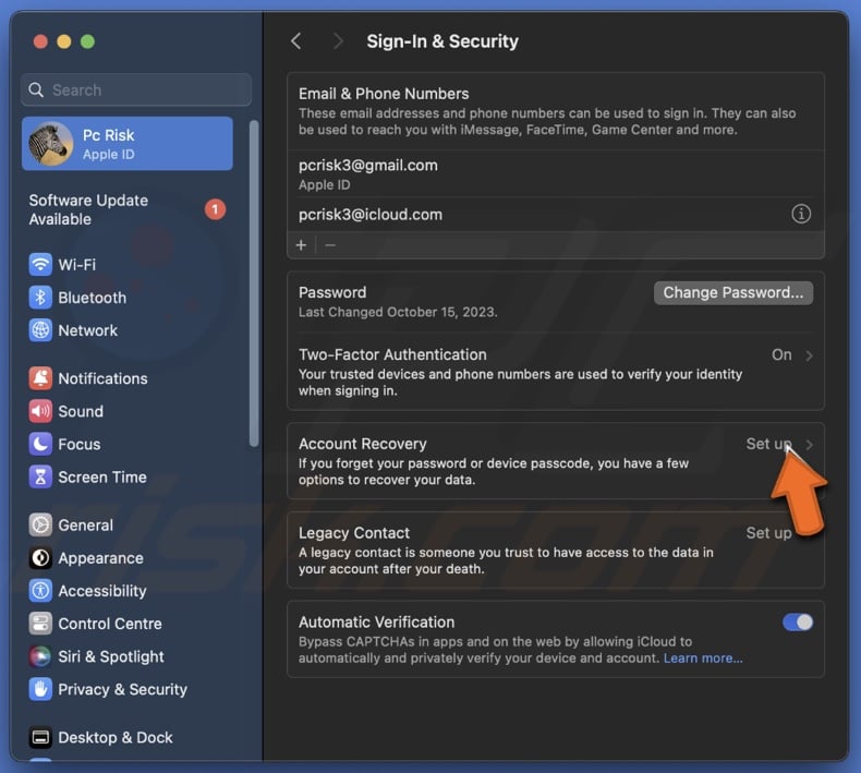 Select Account Recovery