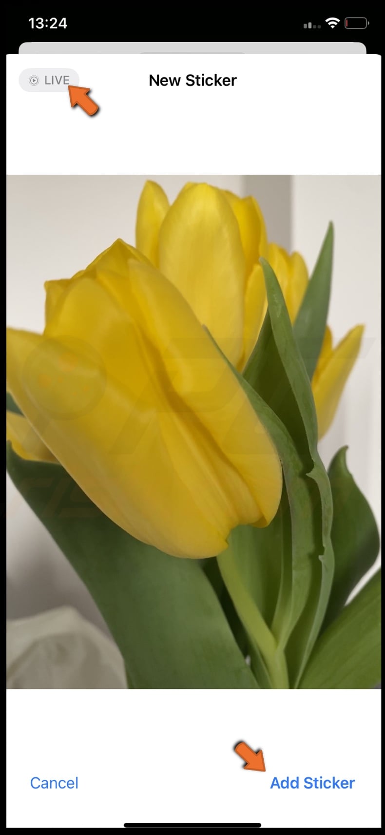 Tap Add Sticker