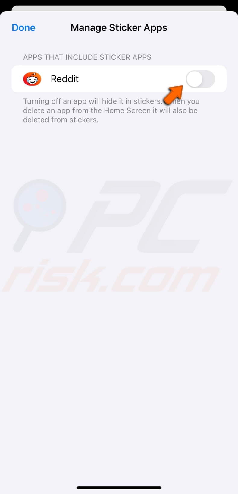 Disable the sticker pack